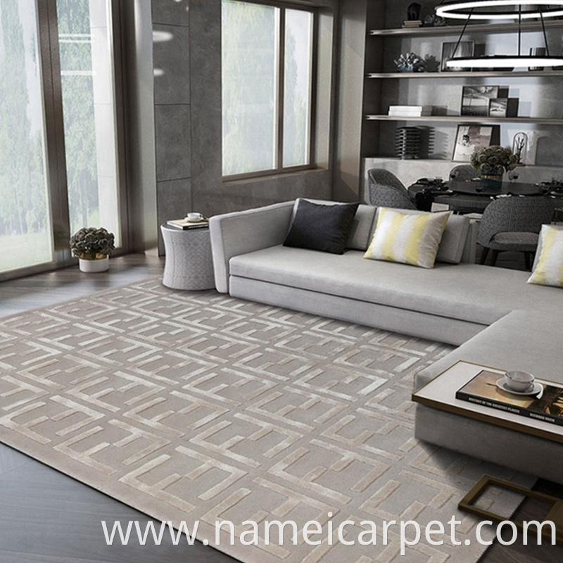 Hand Tufted Handmade Hotel Wool Carpet Rug 111